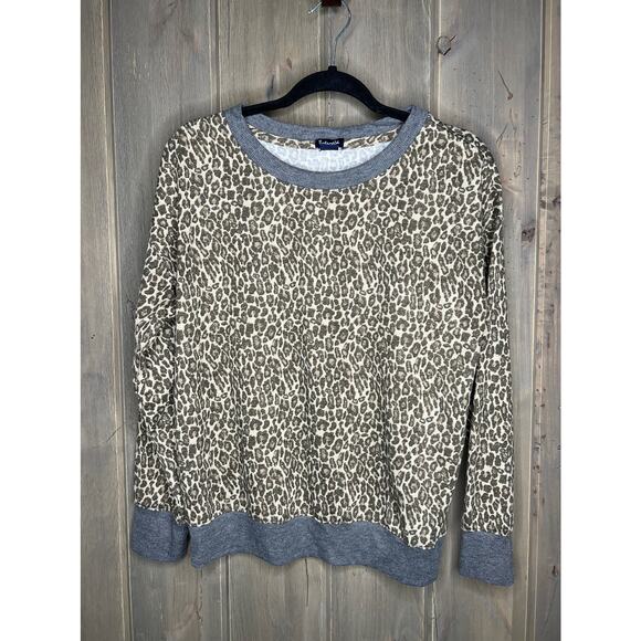 Splendid Sweaters - Splendid leopard print lightweight sweater size medium brown tan and gray